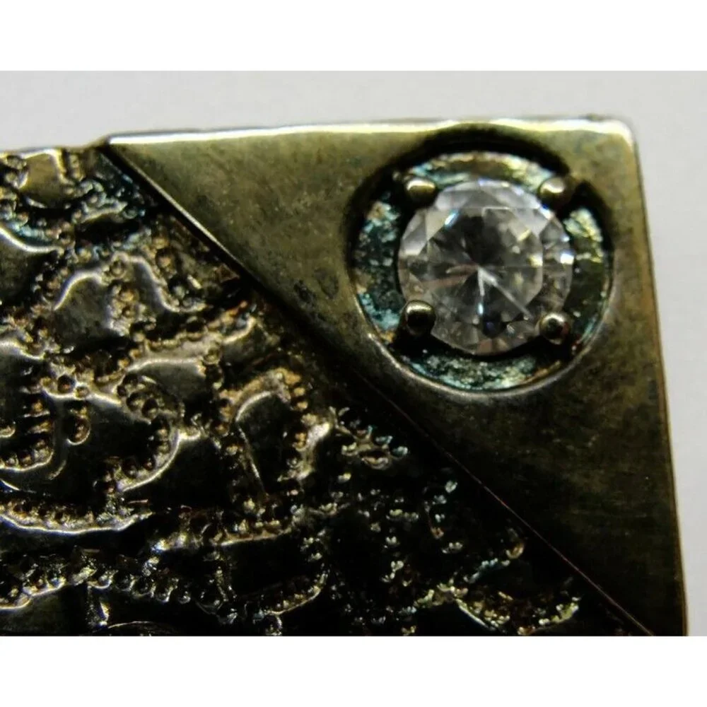 Lind Money Clip Silver Plated Nugget One Carat Simulated Cubic Zirconia Cash ID